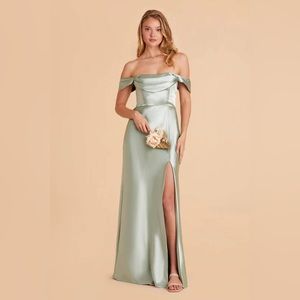 Birdy Grey MIA CONVERTIBLE DRESS SHINY SATIN SAGE